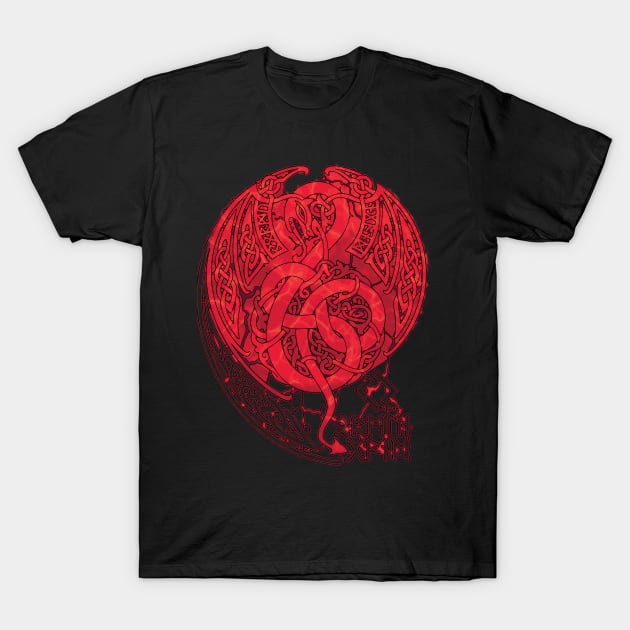 YORMUNGANDR-RED T-Shirt by RAIDHO